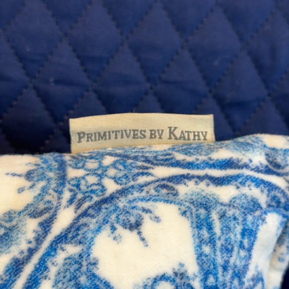 Primitives by Kathy Throw Pillow. White & Blue. “Believe and it will be” - Picture 3 of 6